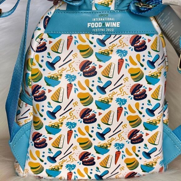 NEW EPCOT Food & Wine Festival 2023 Mini Backpack Disney Loungefly NWT AOP #5 - Picture 5 of 9
